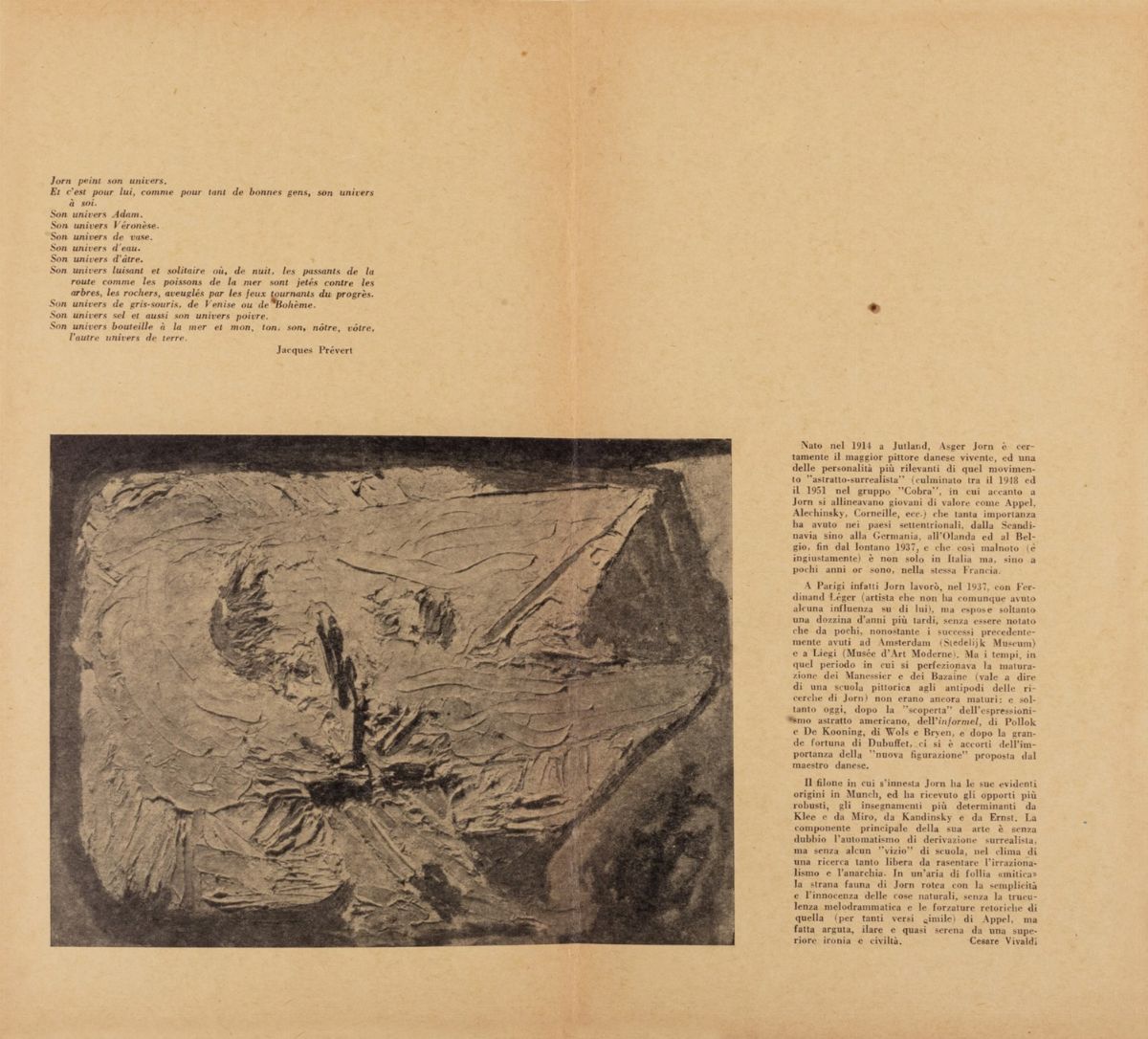 Asger Jorn - Locandina-invito alla prima mostra personale, Roma 1958