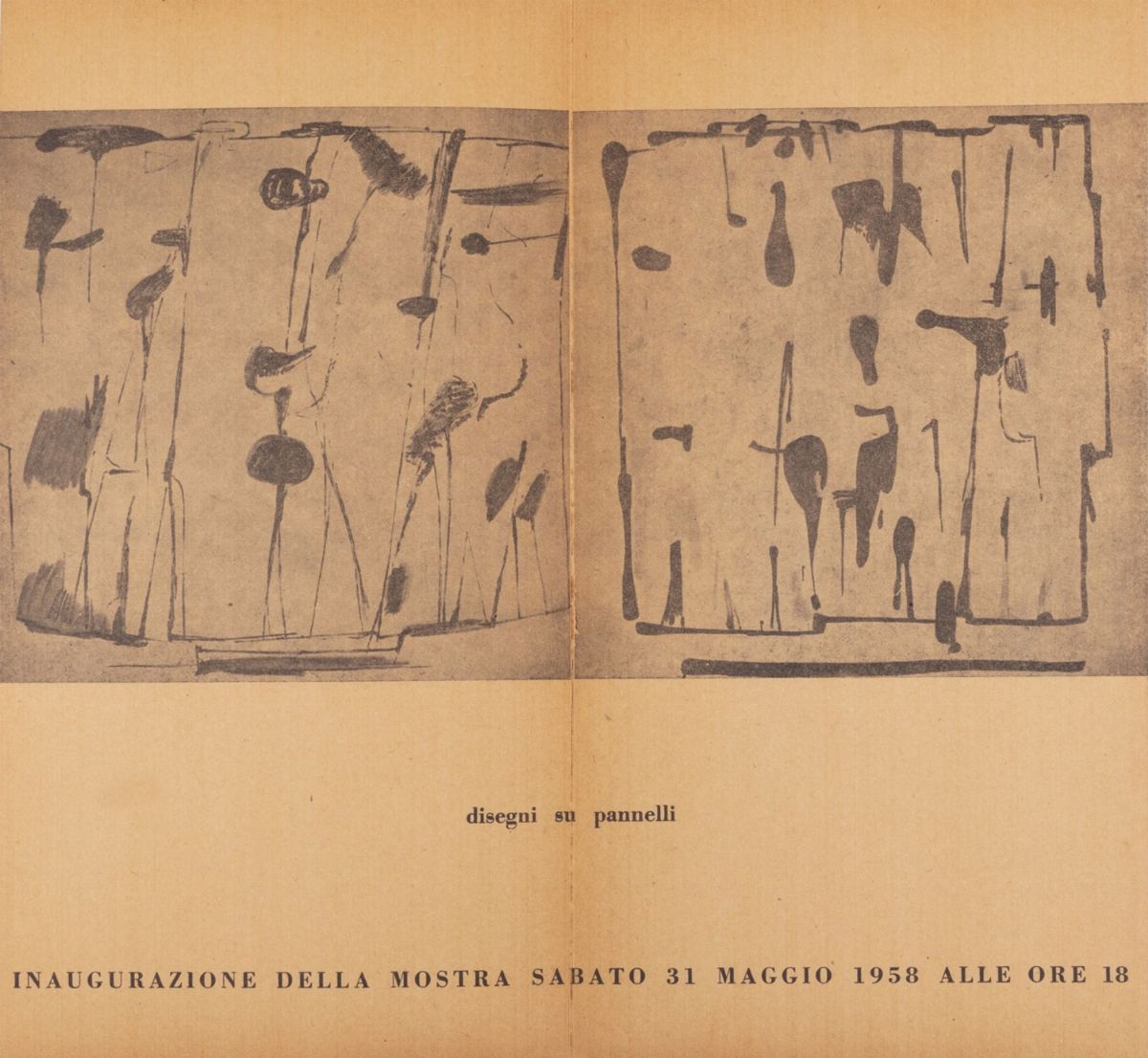 Pietro Consagra - Locandina-invito mostra personale Galleria La Tartaruga, Roma 1958
