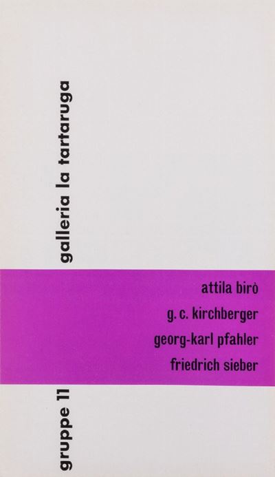 Galleria La Tartaruga, Piega della mostra collettiva, Roma 1958