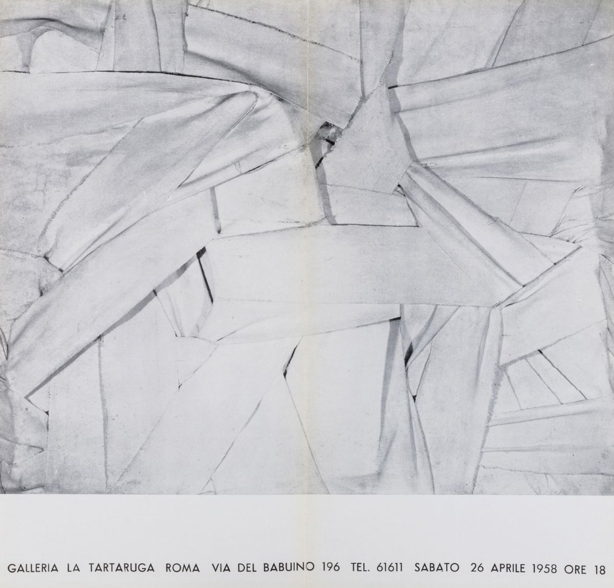Salvatore Scarpitta - Locandina-invito alla mostra personale Galleria La Tartaruga, Roma, 1958
