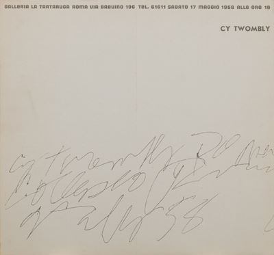 Locandina per la prima mostra personale europea, Galleria La Tartaruga, Roma, 1958