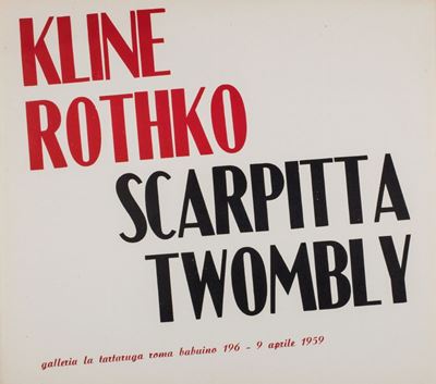 Mostra collettiva, locandina-invito, galleria La Tartaruga, Roma 1959