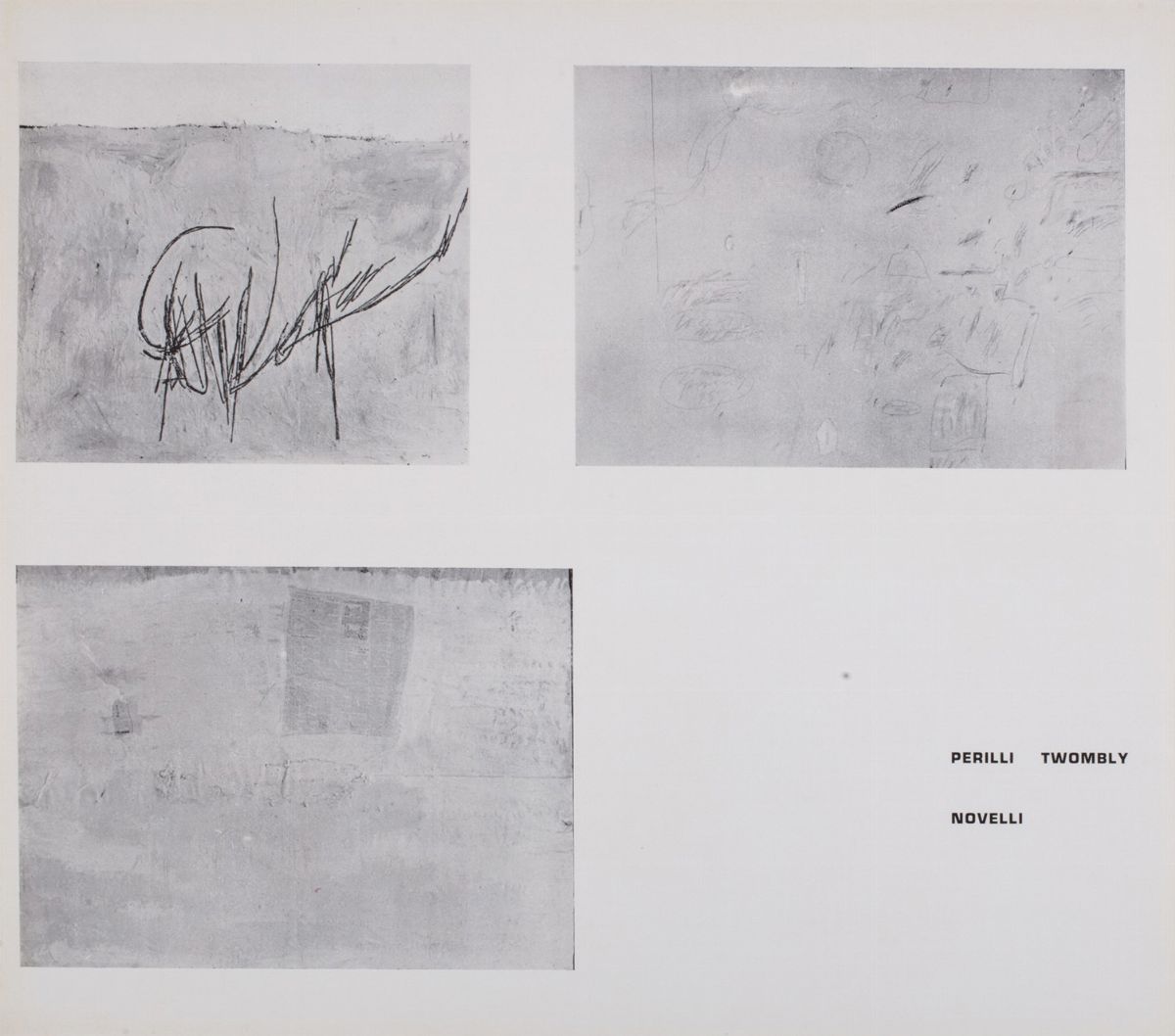 Novelli, Perilli, Twombly - Locandina-invito alla Mostra Collettiva, Galerie Aujourd'hui - Palais...