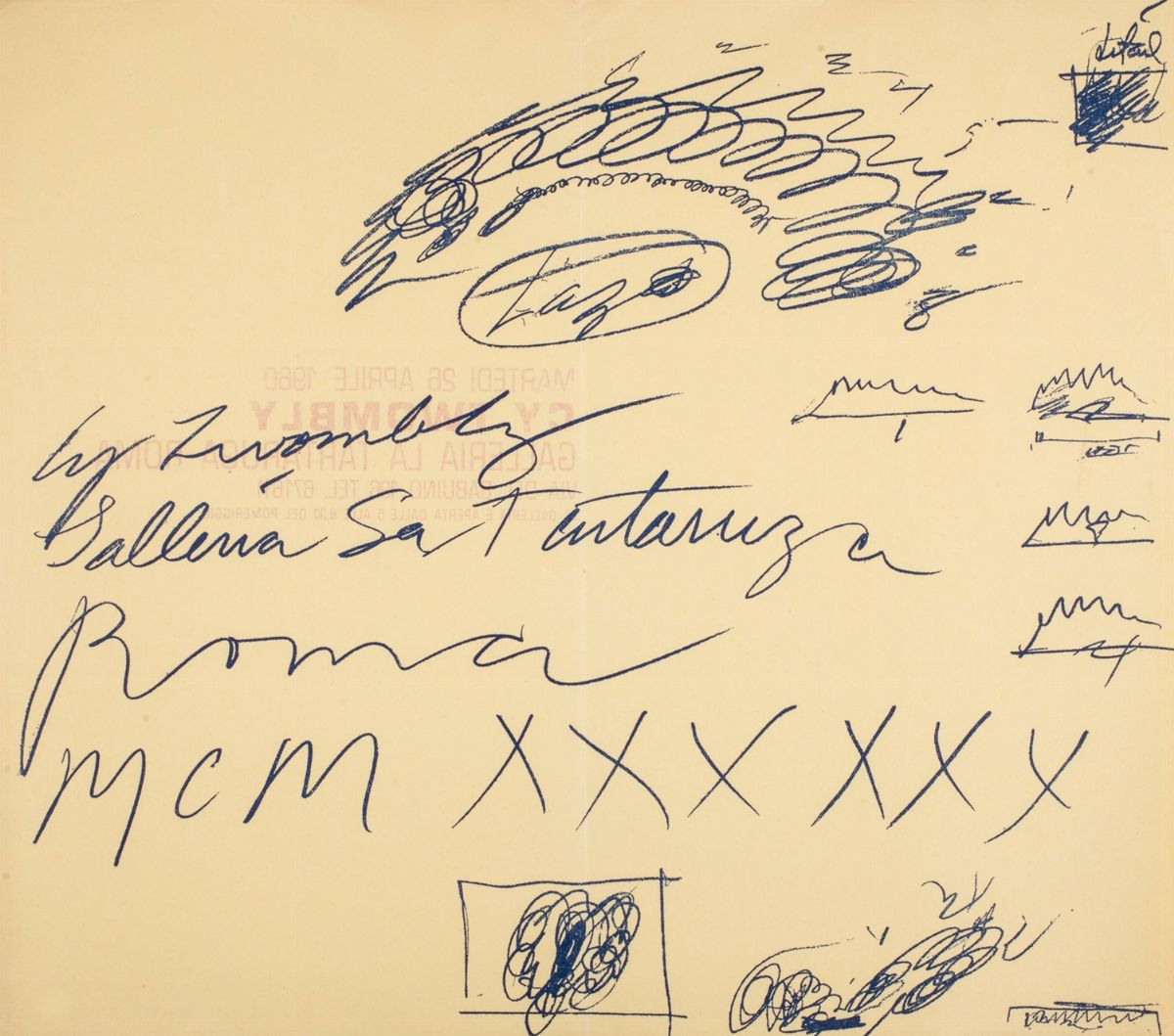 Cy Twombly - Mostra personale - Locandina e invito, 1960