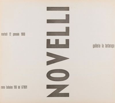 Locandina-invito alla mostra personale, Galleria La Tartaruga, Roma, 1960
