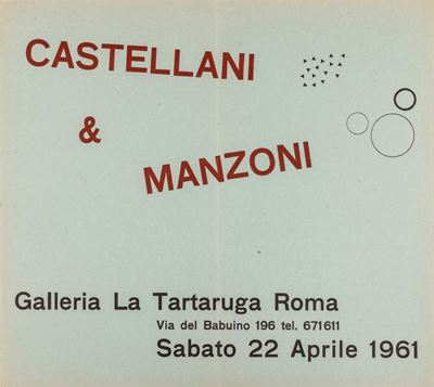 Castellani & Manzoni, Locandina invito mostra collettiva Galleria La Tartaruga