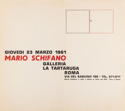 Locandina-invito alla mostra personale, Galleria La Tartaruga, Roma
