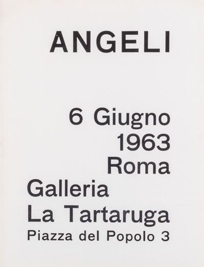 Angeli - Catalogo della mostra, 1963
