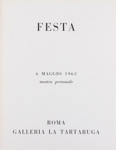 Catalogo della mostra 'Festa' (1963)