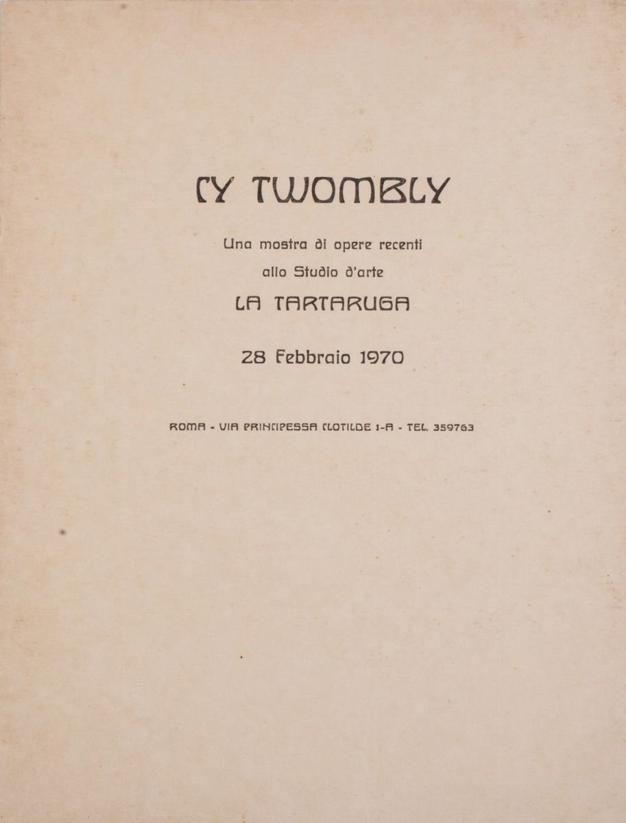 Cy Twombly - Invito alla mostra personale, galleria La Tartaruga, Roma