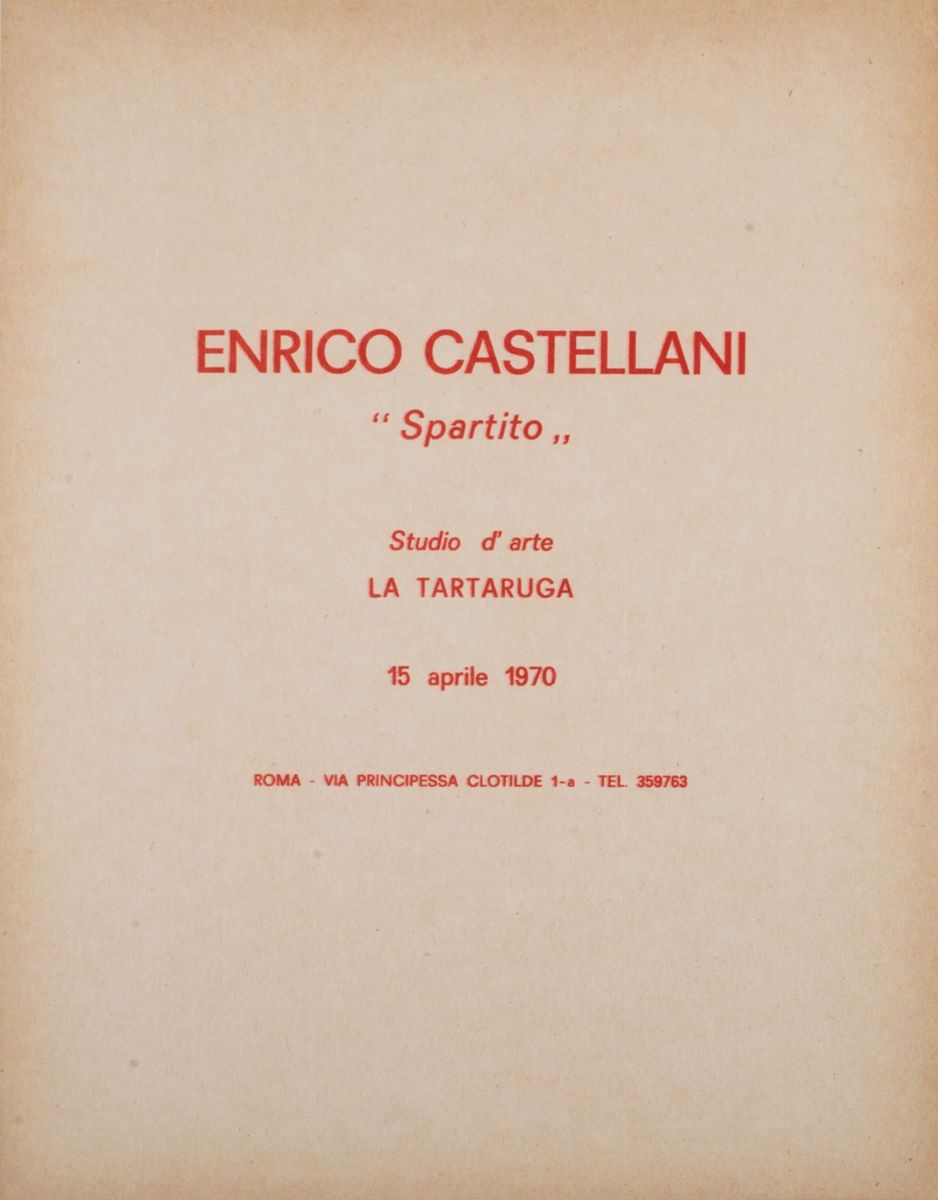 Enrico Castellani - Inviti alla mostra del 1970