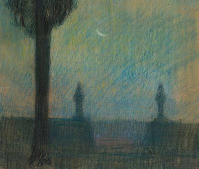 Notturno di Vicenza, pastello su cartoncino