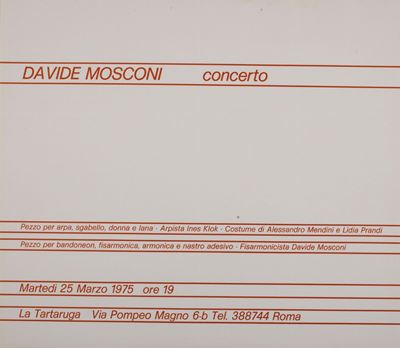 Concerto - Locandina invito, 1975