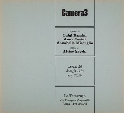 Camera 3, locandina-invito alla mostra collettiva