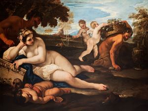 Venere, Satiri e putti in un paesaggio