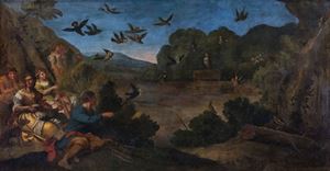 Paesaggio allegorico con uccelli