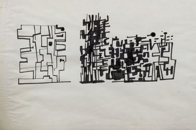 Senza titolo, pennafeltro nera su carta