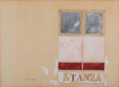 Stanza, tecnica mista su cartoncino, 1965