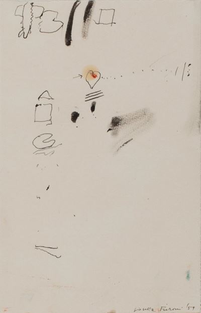 Senza titolo (tecnica mista su carta, 1959)