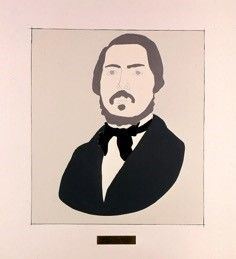Friedrich Engels, smalto e grafite su tela