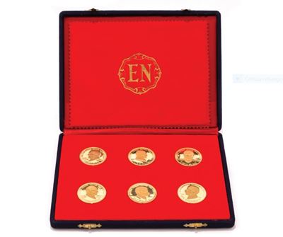 Lotto di Sei Monete Commemorative in Oro