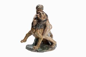 Hercules fighting with the lion