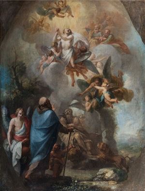 Ascensione di Cristo con San Gerolamo, Angeli e altri Santi (bozzetto)