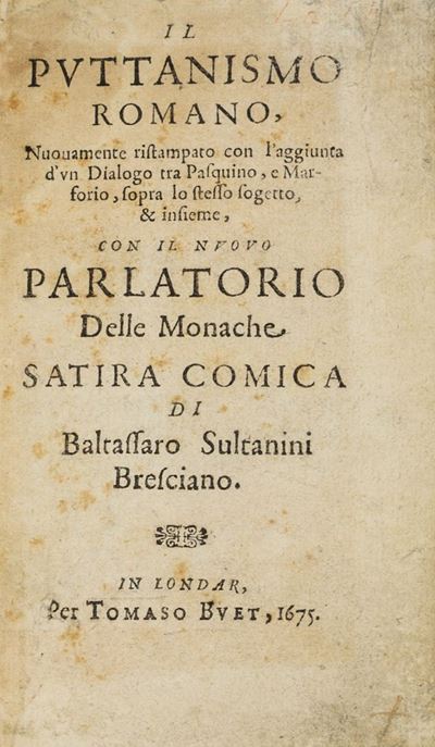 Anonimo, Il puttanismo romano; Dialogo tra Pasquino e Marforio, 1675