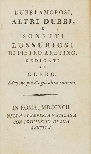 Dubbj amorosi, altri dubbj, e sonetti lussuriosi