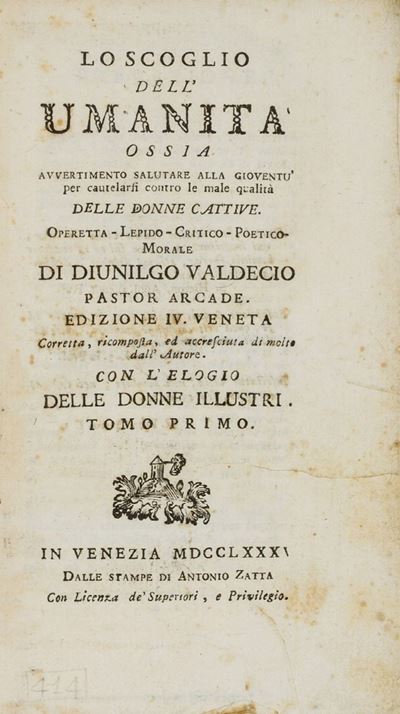 Lo scoglio dell'umanità, avvertimento salutare alla gioventù contro le insidie delle donne cattiv...