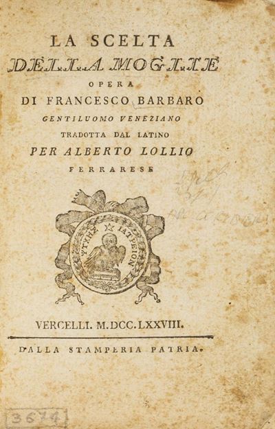 Autore anonimo, La scelta della moglie, 1778
