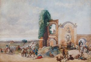 Rome, peasants at Porta Furba on Saint Anthony's day