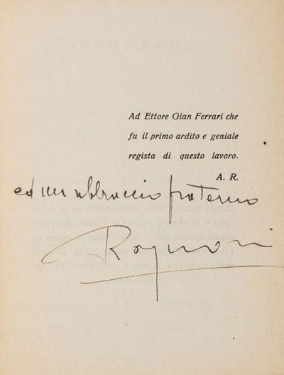 Autore sconosciuto, Il Dottor Mattia. Tre atti - Edizione del 1942 con dediche autografe