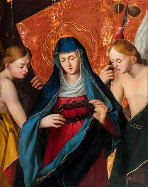 Mater Dolorosa with two Angels
