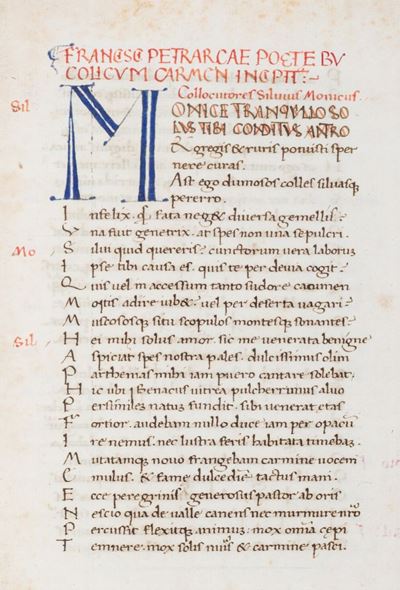 Bucolicum Carmen, Manoscritto umanistico del 1461