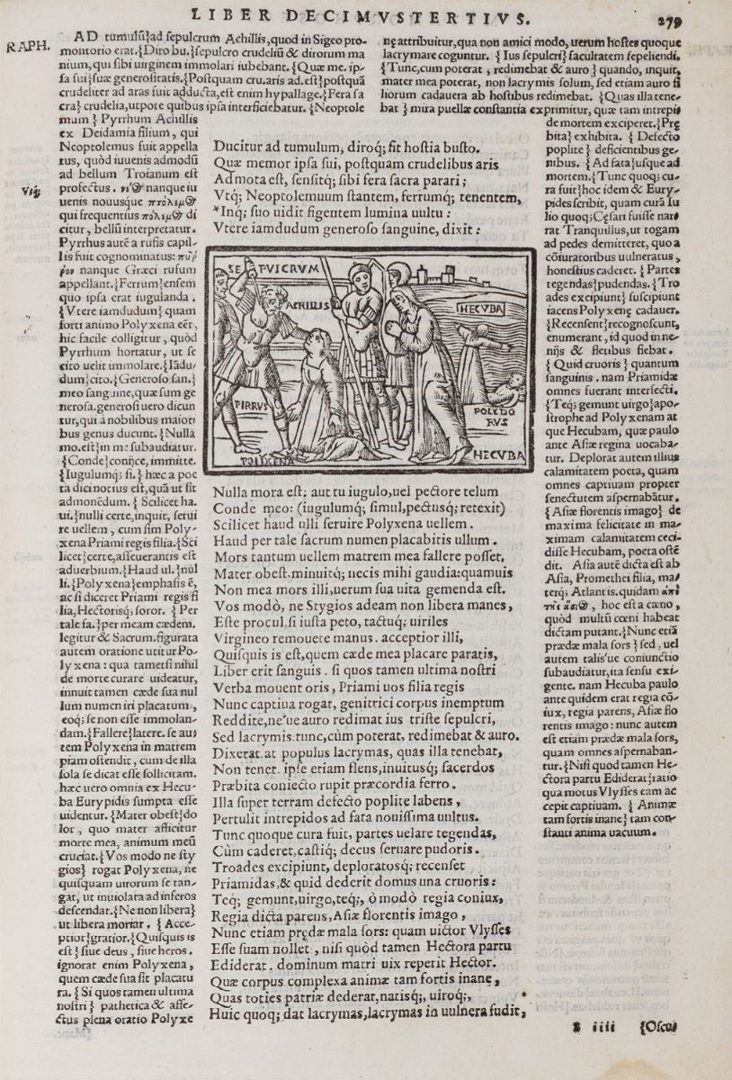 Publio Ovidio Nasone - Metamorphoseon libri XV, edizione del 1574 con commento di Raffaele Regio ...