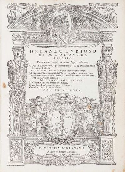 Orlando furioso... tutto ricorretto, & di nuove figure adornato, 1587