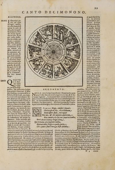 Dante con l'epositione di Christoforo Landino et d'Alessandro Vellutello, ristampa del 1596