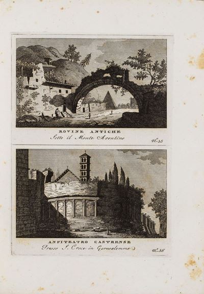 Roma, Vedute antiche e moderne della città di Roma, incisioni di Monaldini e Piale, c. 1800