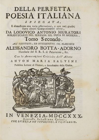 Della perfetta poesia italiana, terza edizione, Venezia 1730