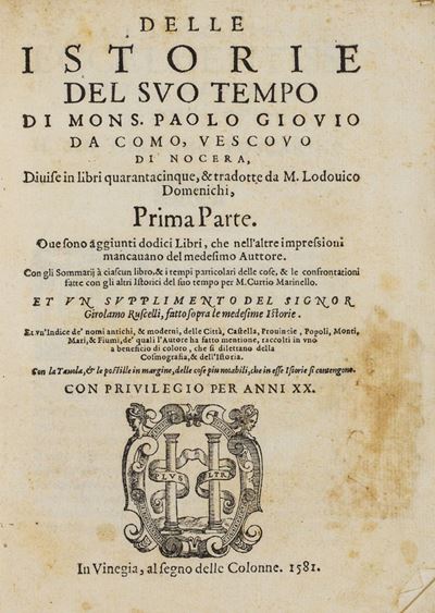 Giovio, Delle historie del suo tempo con supplemento di Girolamo Ruscelli