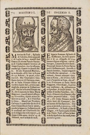 Cronologia ponteficale, che contiene le vere effigie, i nomi, cognomi, & patria di tutti i pontefici, con le loro vite, quanto regnarono, e doue morirono