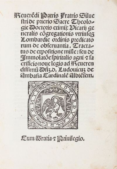 Silvestro Mazzolini (Prierias), Tractatus de expositione misse: seu de immolatione spiritalis agn...