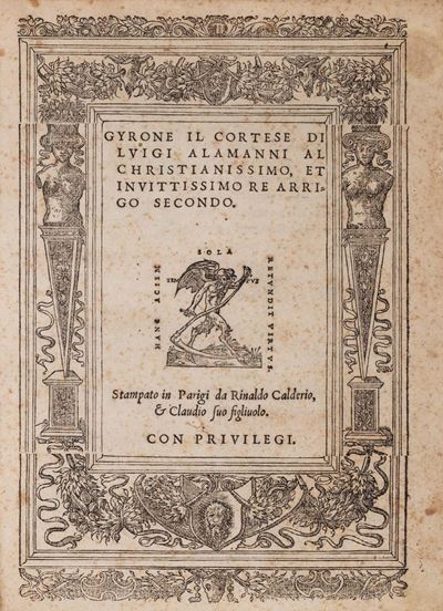 Gyrone il cortese, poesia, prima edizione, 1548