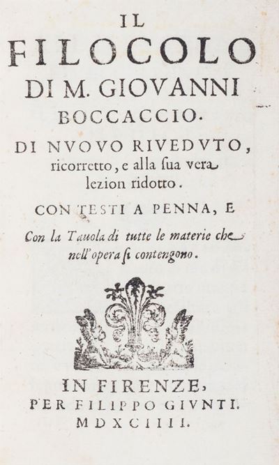 Il Filocolo - Edizione cinquecentesca del 1594