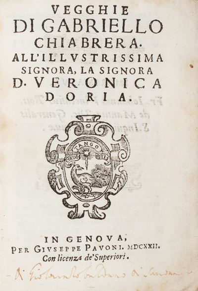 Pavoni, Vegghie - Genova, 1622