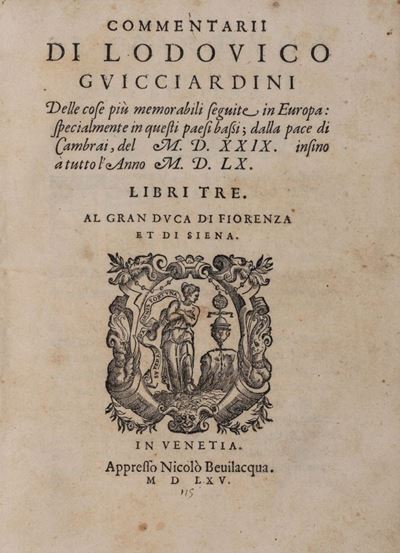 Guicciardini, Commentarii delle cose più memorabili seguite in Europa (1565)
