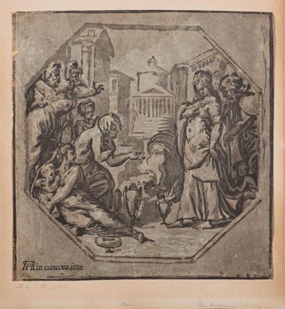 Anonimo, Rituale in onore di Psiche, chiaroscuro a 3 legni del 1602