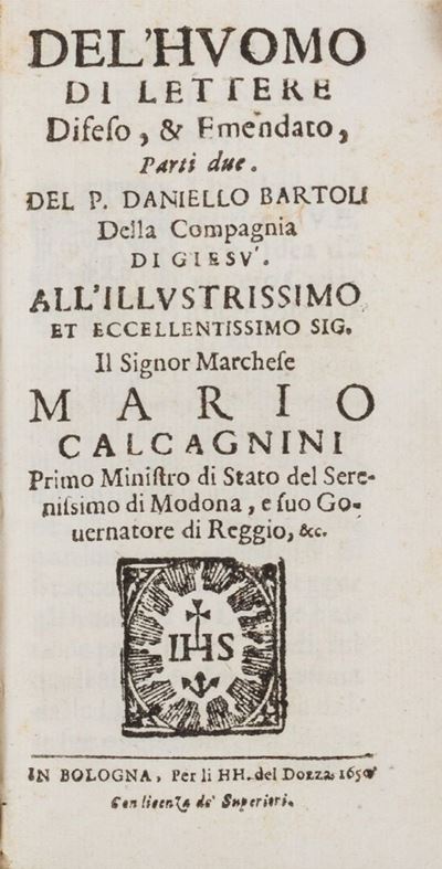 Del'huomo di Lettere difeso ed emendato, 1650