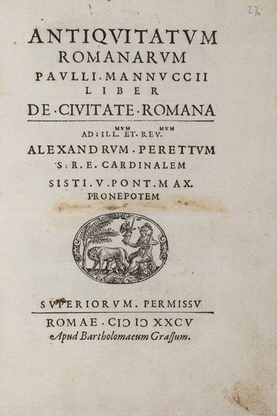 Antiquitatum Romanarum... liber de civitate Romana